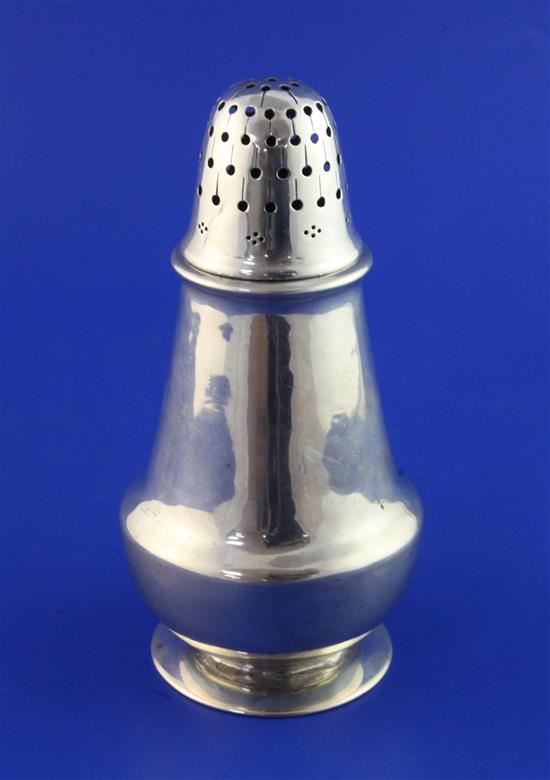 An Edwardian silver sugar caster by Liberty & Co, 5 oz.